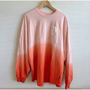 DISNEYLAND RESORT Orange Coral Ombre Faded Spirit Jersey Long Sleeve Mens XL
